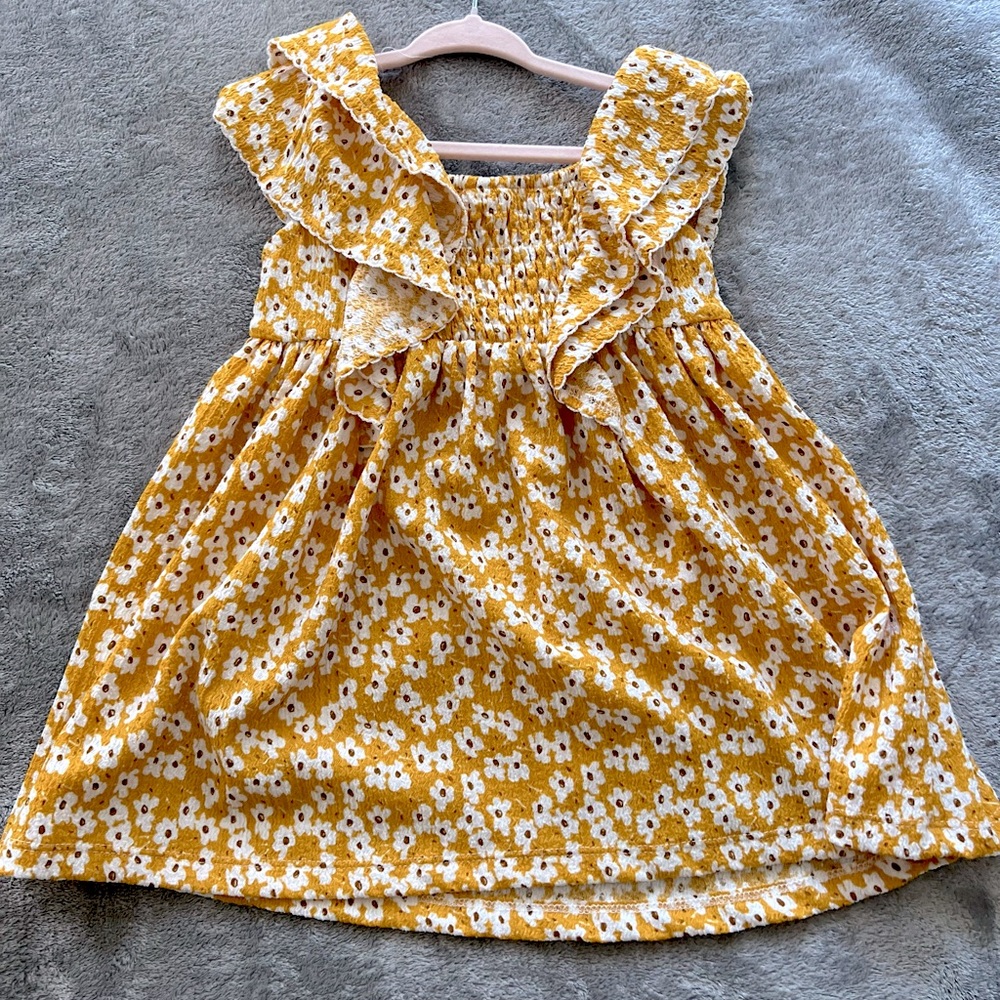 Yellow Floral Ruffle Zara Dress. Size 18-24 months